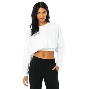 Alo Yoga Double Take Pullover Small Cropped Sweatshirt Studio to Street Top